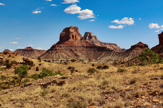 Assembly Hall Peak from Buckhorn Draw Road on the San Rafael Swell of Central Utah.