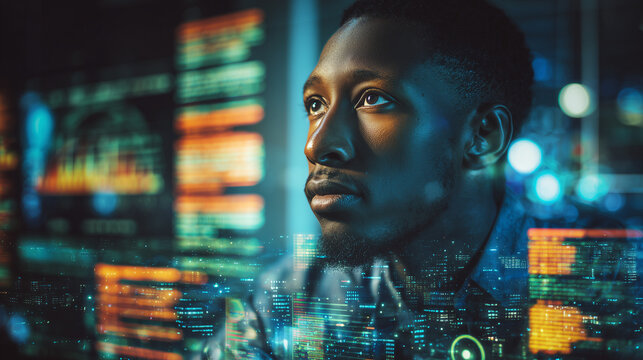 College student using virtual AI artificial intelligence technology & machine learning. Interactive technology in uni classroom. Innovation & smart tech. AI hologram in education & gaming. futuristic	