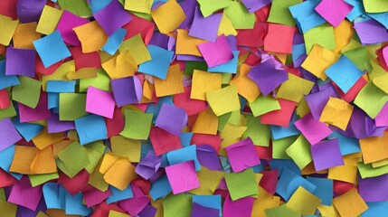 Vibrant Ideas: Colorful Sticky Notes Collage