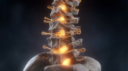 Herniated Disc and Spine Degeneration: Human Anatomy Concept