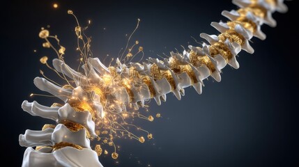 Herniated Disc and Spine Degeneration: Human Anatomy Concept