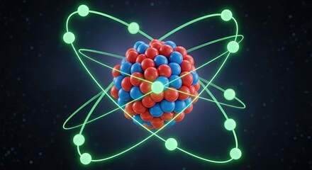 Atom structure essence: moving electron, central proton, neutral neutron, atomic core, circular orbit, invisible charge, balanced mass, magnetic spin, molecular bond, quantum level,