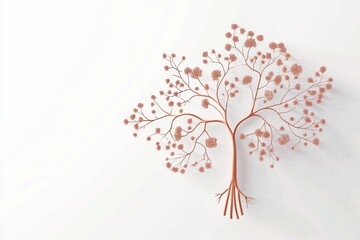 Obraz premium Metallic art display, Stylized metallic wall sculpture with clean background elements, Modern interior decoration featuring warm metallic copper wall sculpture and soft lighting