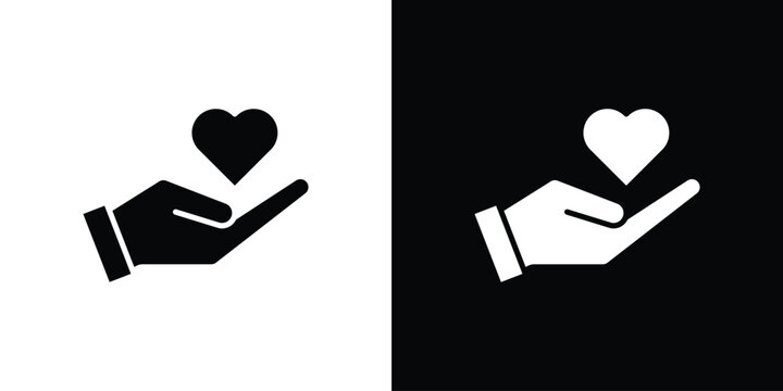 Philanthropy icon set. flat icon collection. flat line silhouette set.