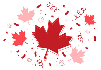 Happy Canada Day. Canada leaf vector illustration. Canada flag maple leaf
