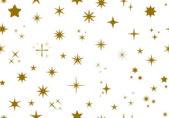 Seamless pattern with golden stars. Christmas, birthday design in golden color on a light background. Trendy modern vector illustration. Cute hand drawn flat design