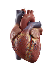 Human heart organ showing detail of anatomy