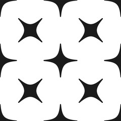 Rounded Four Point Stars Repeating Pattern