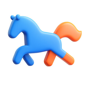 Wooden toy horse 3D