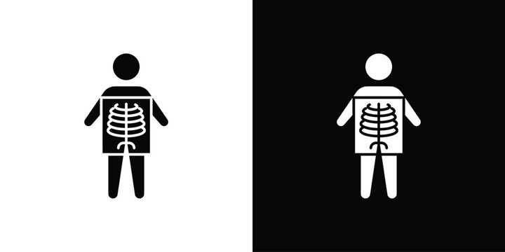 X ray icon set. flat icon collection. flat line silhouette set.