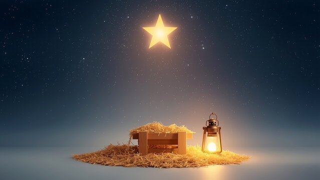 The Humble Cradle: A Contemplative Scene of Awe and Devotion