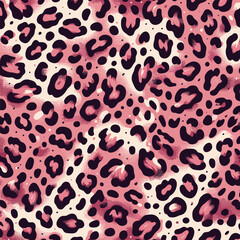 Stylish pink leopard skin design showing detailed fur texture, perfect for fashion fabric, stylish wallpaper, and camouflage background.