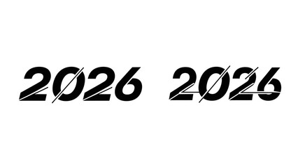 Stylized Graphic Representation of the Year 2026 with a Modern Design Element applied