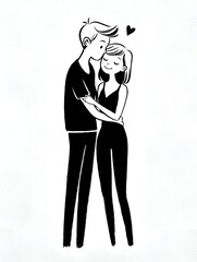 Young man tenderly kisses his girlfriend's forehead as they embrace in a heartfelt moment of love and connection against a clean white backdrop.