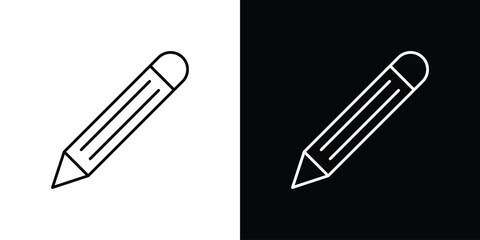 Pencil icons vector symbol with editable stroke lines for web designs