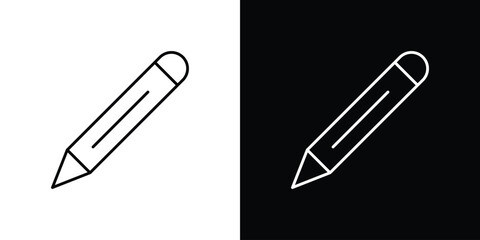 Obraz premium Pencil icons vector symbol with editable stroke lines for web designs