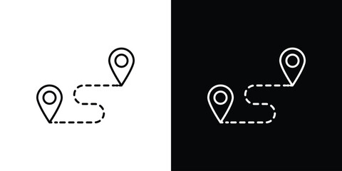 Route icons vector symbol with editable stroke lines for web designs