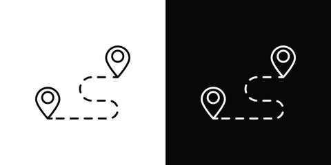 Route icons vector symbol with editable stroke lines for web designs