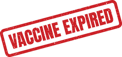 Grunge rubber stamp displaying Vaccine Expired for pharmaceutical product alerts and medical inventory