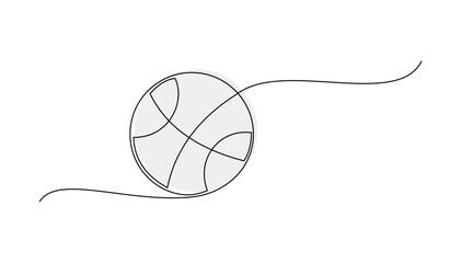Continuous line drawing of basketball 