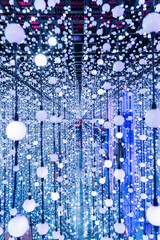 Mesmerizing Light Installation with Floating Spheres