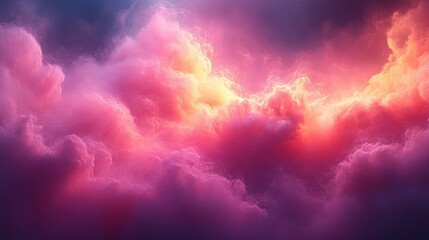 A stunning display of pink and orange clouds dominates a deep purple sky, punctuated by scattered white dots creating a cosmic and atmospheric effect.