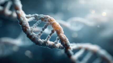 close-up of a large double helix DNA structure