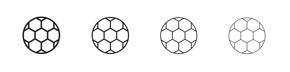 Fototapeta premium Football icon, thin line symbols. eps 10 vector