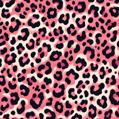Vibrant pink leopard print seamless pattern, an abstract animal skin and fur texture for fashion and design backgrounds