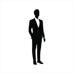 Standing Person Icon – Human Silhouette Vector Illustration	