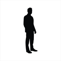 Standing Person Icon – Human Silhouette Vector Illustration	