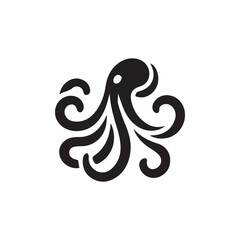minimalist octopus logo on white background