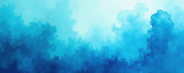 Deep blue and turquoise watercolor blend Abstract background ideal for banners , smooth, abstract