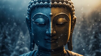 Estatua de la cara de buda