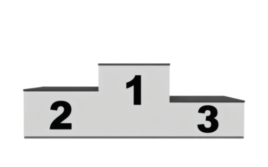 Celebrate victory and achievement with this modern podium showcasing first, second, and third place winners