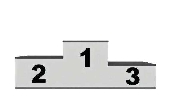 Celebrate victory and achievement with this modern podium showcasing first, second, and third place winners