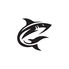 minimalist shark logo on white background
