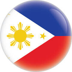 Philippine  Flag in Circular Format