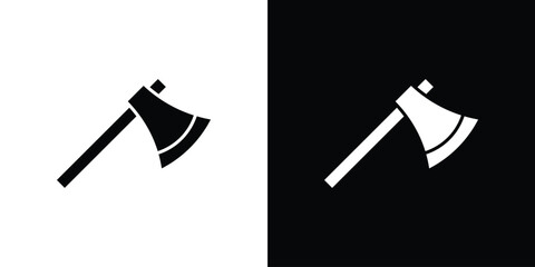 Axe icon, silhouette pictogram. black icon set