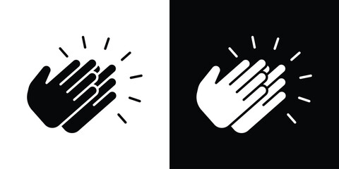 Obraz premium Clap icon, silhouette pictogram. black icon set
