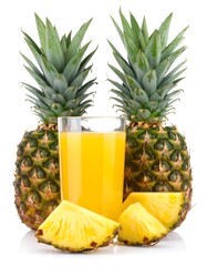 Pineapple Juice Refreshment - A Tropical Delight with Fresh Fruit.