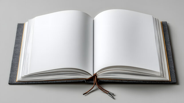 This crisp and versatile image features a blank journal or planner spread, offering ample space for text or design. Ideal for concepts related to new ideas, goal setting, daily tasks