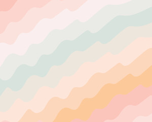 Abstract pink seamless vector pattern with wavy stripes and hearts for textile design texture