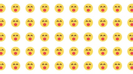 Many surprised yellow face emojis on a white background ideal for social media posts, digital communication, and expressing shock or bewilderment. - Powered by Adobe