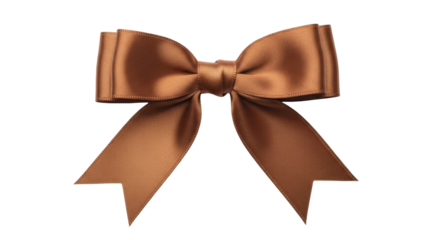  Brown satin gift bow on a transparent background PNG image