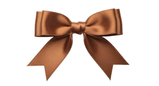  Brown satin gift bow on a transparent background PNG image