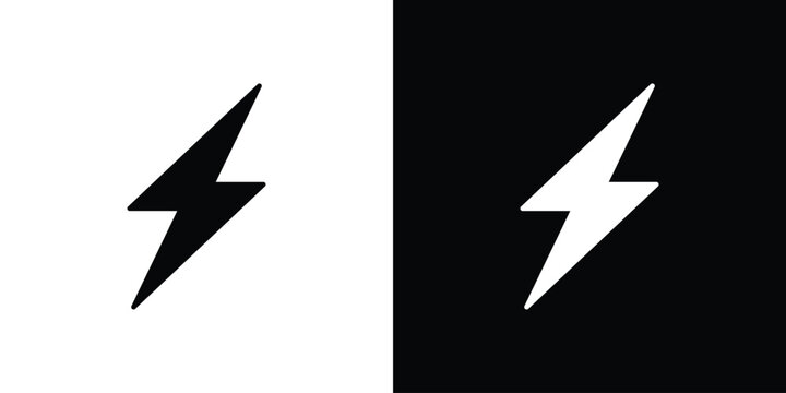 Flash icon, silhouette pictogram. black icon set