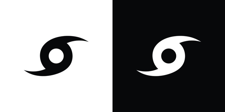 Hurricane icon, silhouette pictogram. black icon set