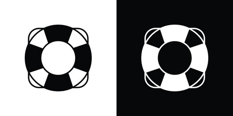 Life buoy icon, silhouette pictogram. black icon set © basit