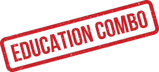 Distressed red stamp graphic displaying the text EDUCATION COMBO for combined learning packages or offers